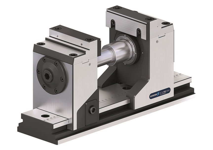 Powerful 5-axis power vise with adjustable center | Industry USA
